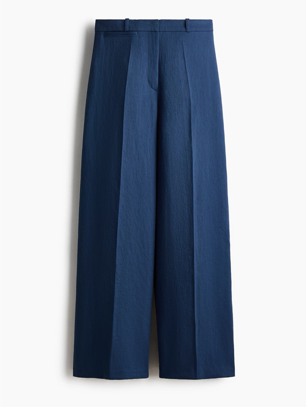 H&M Navy Wide-Leg Pleated Trousers